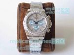 BL Factory Replica Rolex Daytona SS Diamond Dial Watch - Ice blue Sub-Dial